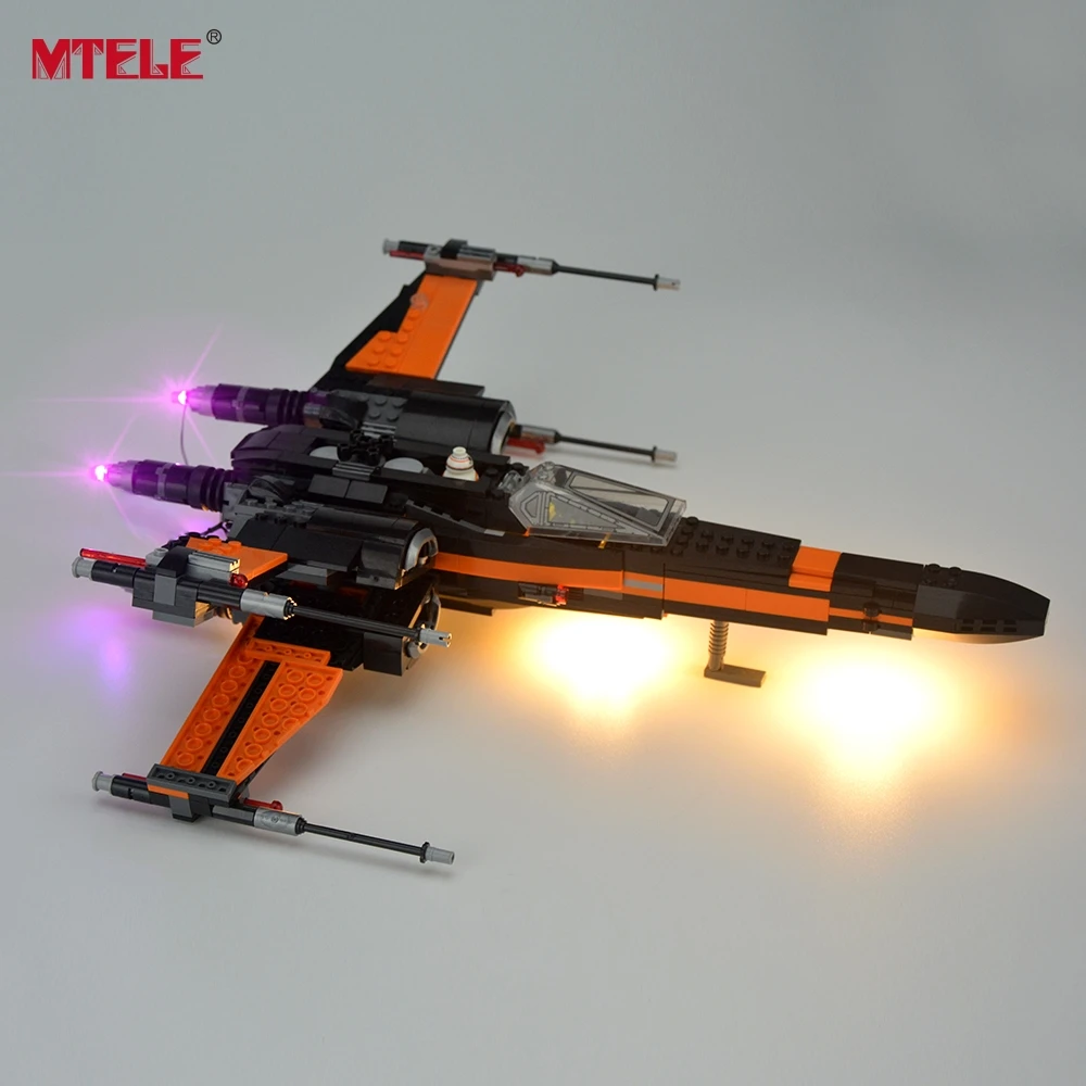 MTELE брендовый светодиодный светильник для 75102/75149 Poe X-Wing Fighter строительный блок светильник ing набор совместим с моделью 05029/05004