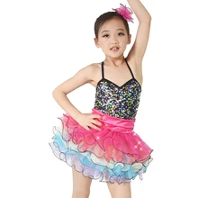 Многоцветная балетная пачка танцевальные костюмы с блестками латинское танцевальное платье праздничная одежда для продажи