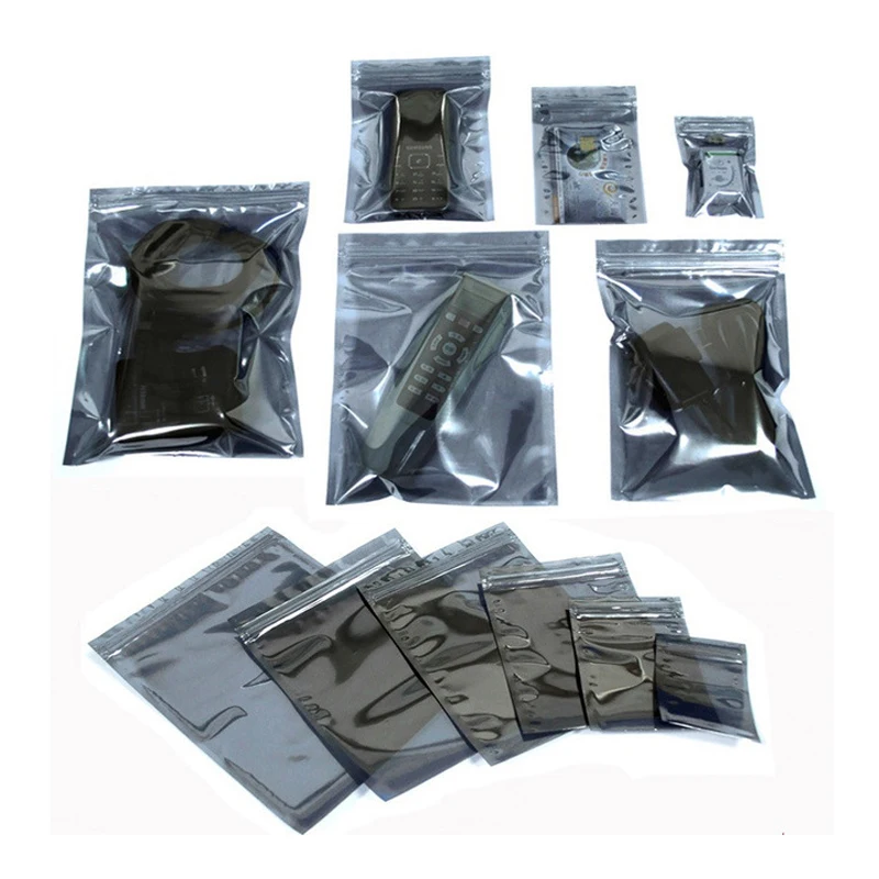 50 шт. Антистатическая Алюминиевая сумка для хранения Ziplock сумки Resealable Антистатическая сумка для электронной посылка Сумки для дома