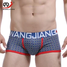 WJ maschio pugili della biancheria intima cueca masculina pugile degli uomini calzoncillos hombre boxer marca maschio della biancheria intima Spandex della biancheria intima degli uomini del pugile
