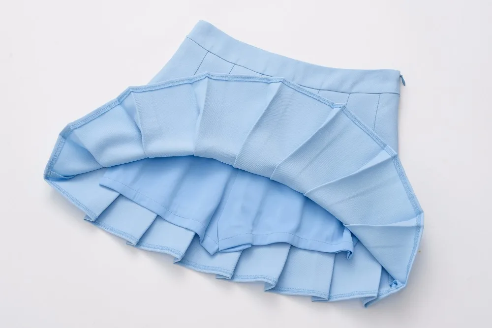 Летняя новая трапециевидная плиссированная юбка с высокой талией, юбка для колледжа