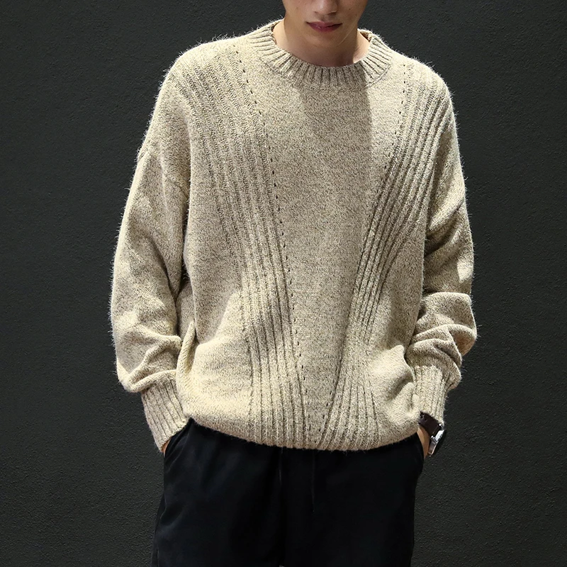 

2019 New Winter Men'S Wool Sweater 4XL Striped Design Casual Sweater Men's Slim Fit Knitted Pullovers Plus Size M-5XL m8679