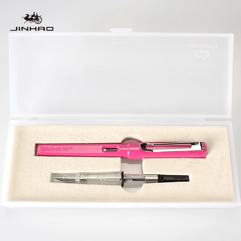 Jinhao 599A, двойные ручки, перьевая ручка, 0,5 мм+ 0,38 мм, набор чернильных ручек, роскошные подарочные ручки для письма, чехол - Цвет: 9