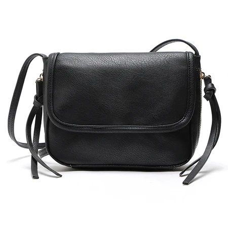 Yogodlns Женская классическая сумка-мессенджер из искусственной кожи, женская сумка через плечо, маленькие сумки с клапаном, винтажная сумка на плечо с кисточкой, сумки - Цвет: black