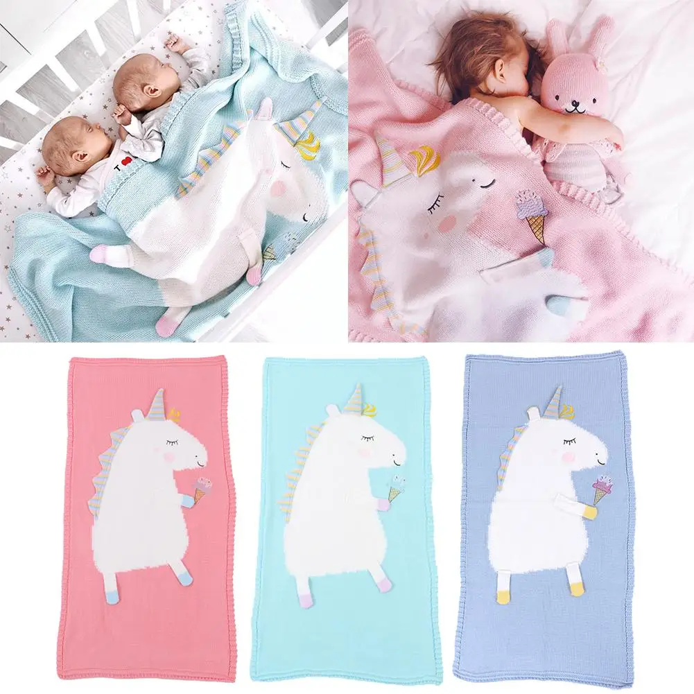 Children's knitted blanket Soft Cute Unicorn air conditioning blanket