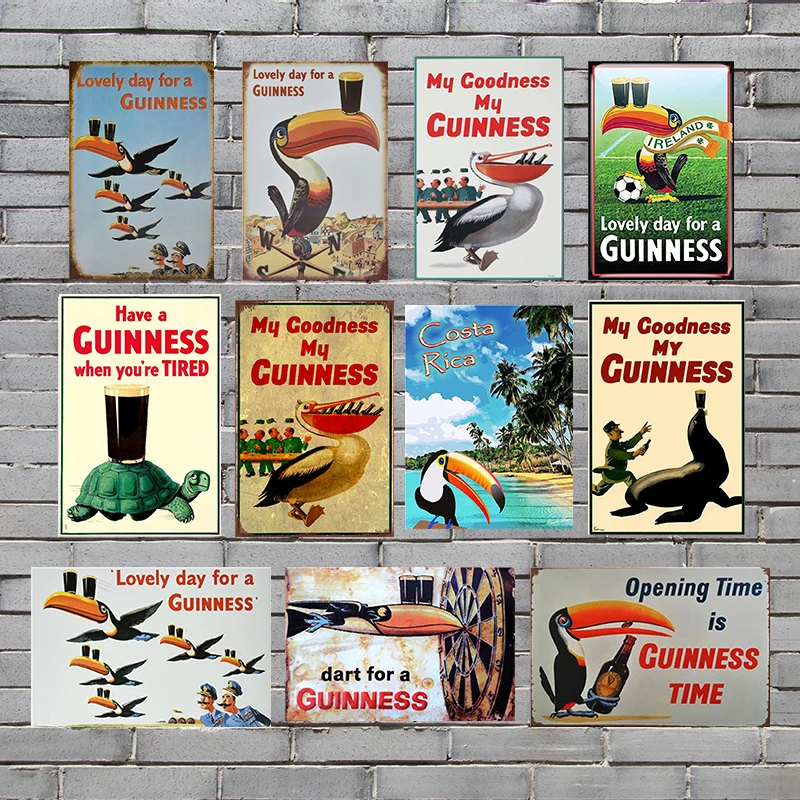 

Guinness Plaque Sign Vintage Metal Tin Signs Wall Poster Decals Plate Painting Bar Club Pub Home Decor Wall 30*20cm