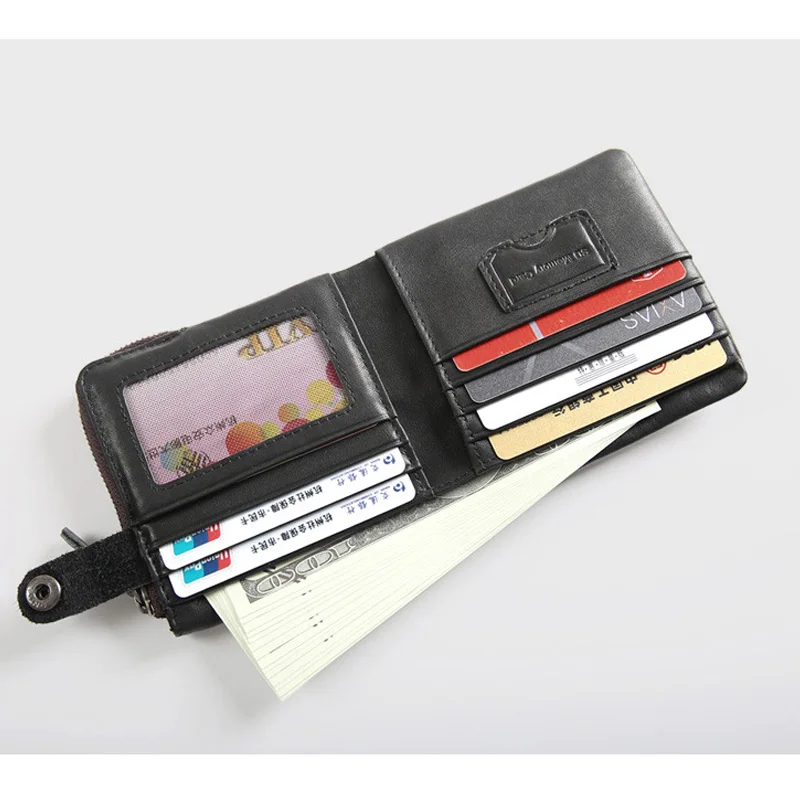 

Men Short Wallet Genuine Leather Wallet Young Students Purse High Capacity Wallet