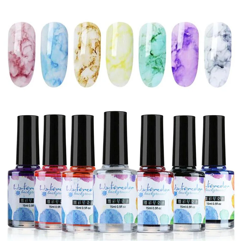 

Nail Polish Watercolor Ink Blooming Gel Smoke Effect Marble Smudge Lquid Gradient Manicure Nail Art Women Beauty Tools 10ml 15ml
