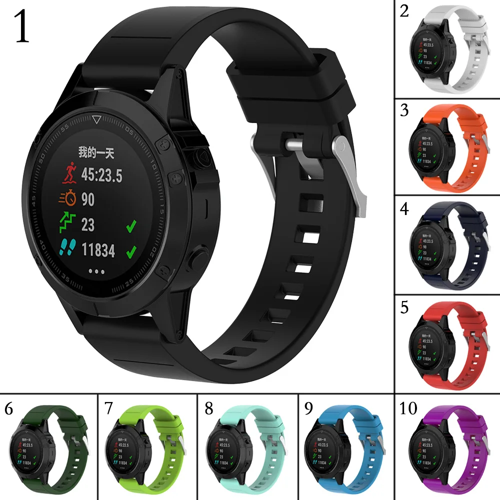 

Strap for Garmin Fenix5 Soft Silicone Breathless Band Smartwatch Waterpoof Sports Wristband with Repairing Tool for Fenix5