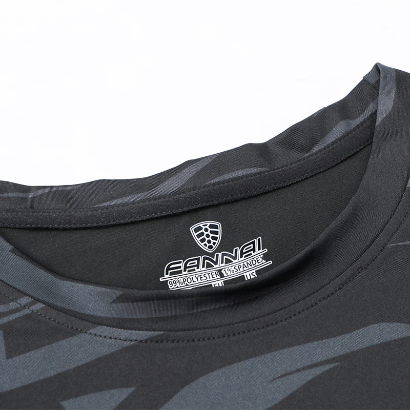 FANNAI Men Sport Running Shirts Camouflage Sportswear Men's Short Sleeve Fitness Gym Shirt Quick Dry Basketball Training T Shirt