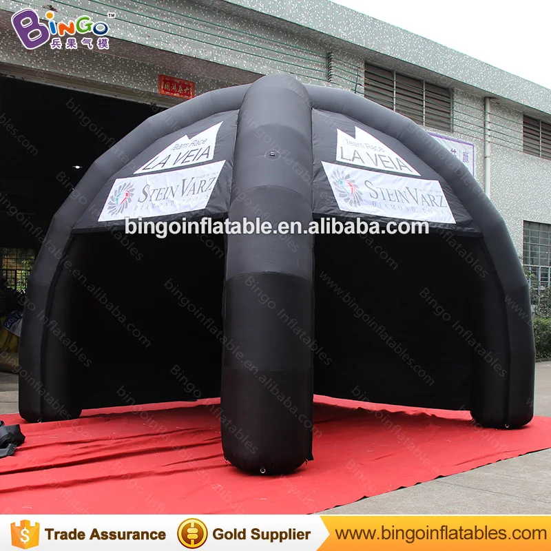  Free shipping all black inflatable spider gazebo tent customized blow up canopy tent for event with
