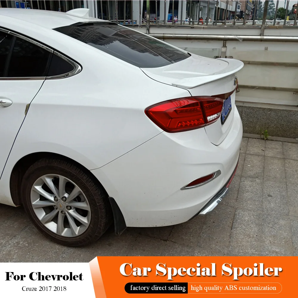 

Fit For Chevrolet Cruze 2017 2018 Car Spoiler High Quality ABS Plastic Unpainted Color Rear Trunk Wing Rear Lip Tail Spoiler
