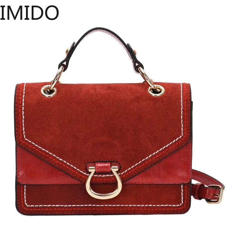 

IMIDO High Quality PU Leather Women Handbags Fashion Patchwork Women Crossbody Luxury Famous Brand Ladies Messenger Bags 2019