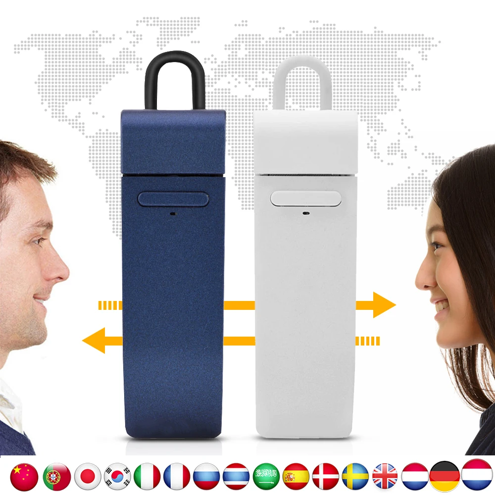 Intelligent 16 Languages instant portable business translator earphone voice device smart Wireless bluetooth Earphone