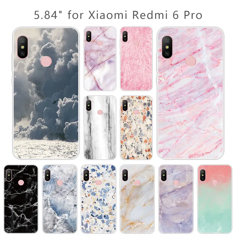 Чехол из ТПУ Для Xiaomi Mi A2 Lite / Redmi 6 Pro матовый чехол с камнями для задней панели 5 84