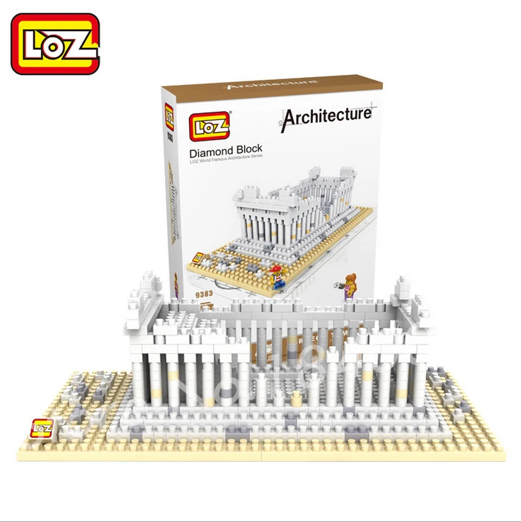 

600pcs LOZ The Parthenon Temple Hellenic Nano World Architecture Britain 3D Diamond Building Blocks Action Figure Bricks Toys