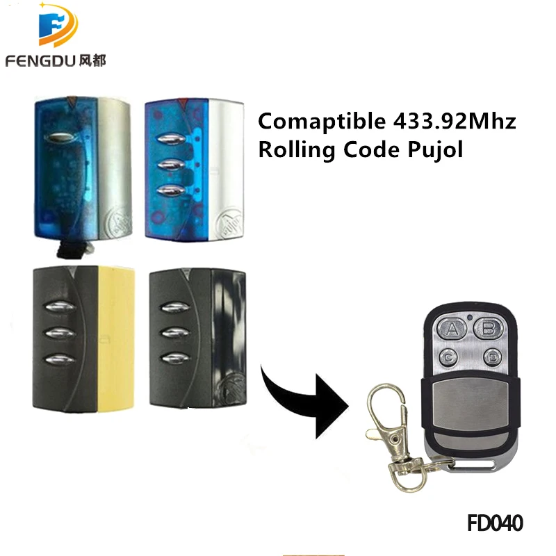 

2PCS 433.92Mhz Remote Control Duplicate Pujol Vario Code Rolling Code