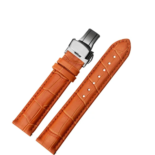 Классический бамбуковый ремешок PEIYI для наручных часов 20 мм 22 мм, сменный Браслет из натуральной кожи для huawei Watch 2/Pro/GT - Цвет ремешка: orange A