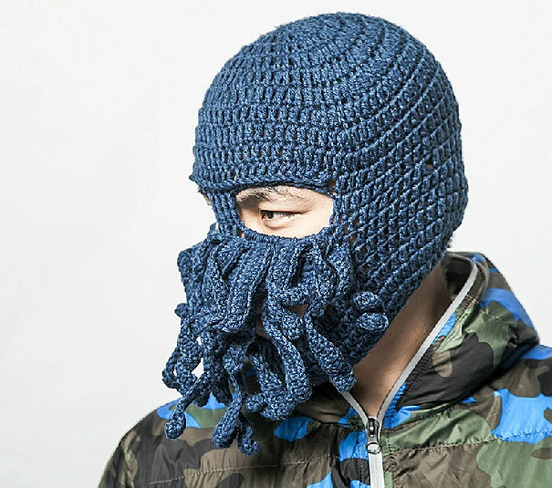 Crochet Aqua Octopus Ski Mask/Hat