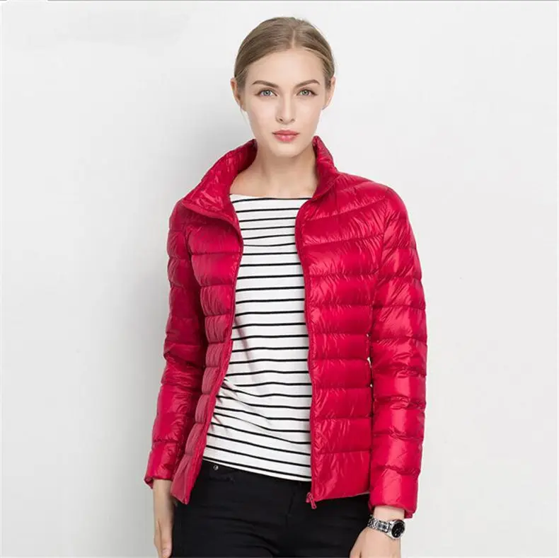 2019 New Women White Duck Down Jacket Winter Coat Ultra Light Slim Women Spring Puffer Jacket Portable Windproof Down Coat S-3XL 17