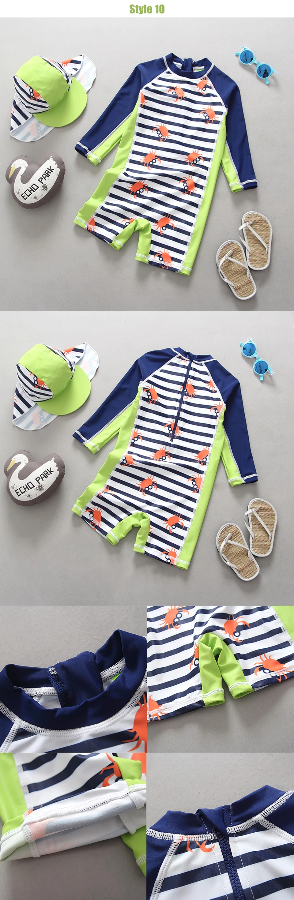 Roupa de Banho Peça com Chapéu Fatos de Banho do Bebê Terno de Natação Meninos Crianças Maiô Menino Dinossauro Impressão Upf50 uv Sun Block Uma 20 Mamãe e Bebê