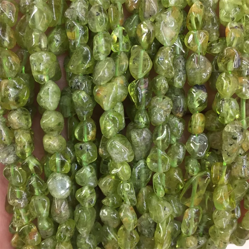 

Genuine Peridot Gemstone Really Irregular Olivine Stone Beads Round Loose Spacer Beads For Jewelry Making DIY Bracelets Necklace