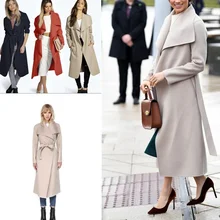 ZOGAA Women Plus Size 3XL Wool Blend Coat Casual Warm Winter Lapel Long Sleeve Belted Slim Solid Large Overcoat Trench Coat ZOGAA Women Plus Size 3XL Wool Blend Coat Casual Warm Winter Lapel Long Sleeve Belted Slim Solid Large Overcoat Trench Coat
