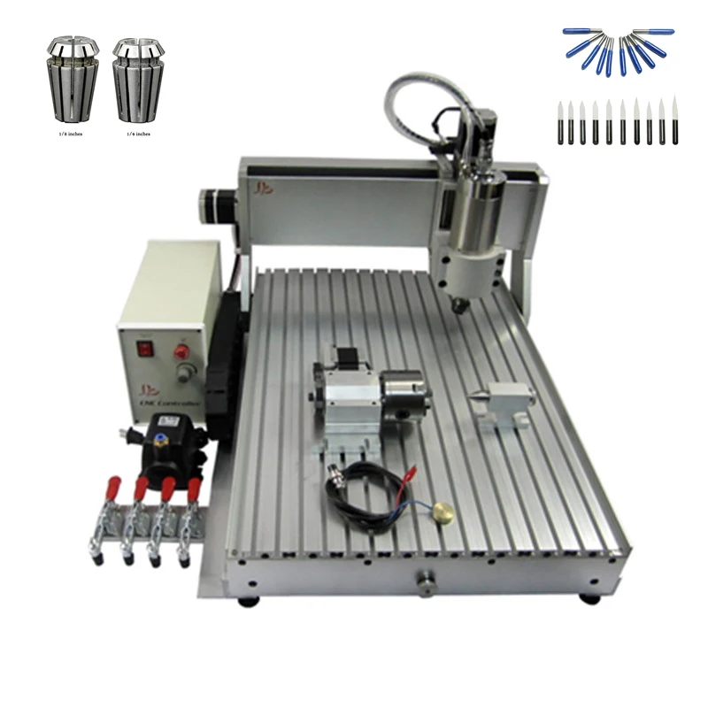 4 axis cnc wood machinery 6090 1500W metal engraving machine with USB