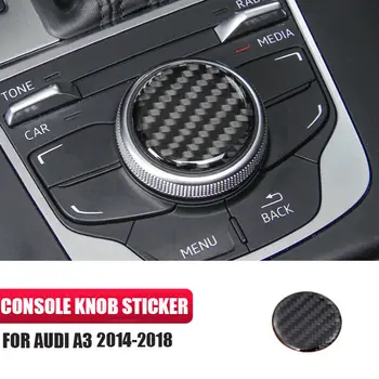 

Carbon Fiber Central Console Knob Decorative Cover Sticker for Audi A3 14-18