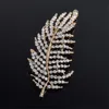 Broche de hoja de serie de plantas para mujer, joyería de boda, broche de cristal con diamantes de imitación, moda ► Foto 2/5