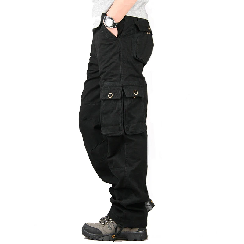 Брюки-карго, мужские комбинезоны, мужские армейские тактические штаны, военная рабочая одежда с несколькими карманами, армейские прямые длинные брюки