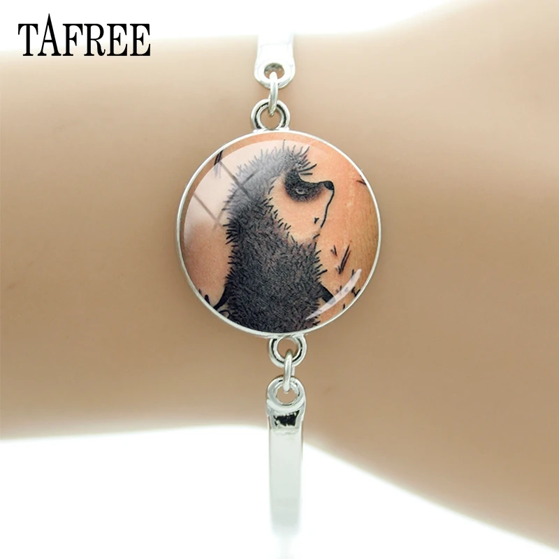 

TAFREE Hedgehog In The Fog Bracelets Romantic Charms Cute Art Photo Glass Dome Bracelets & Bangles For Best Friends Jewelry HF28