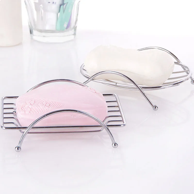 Jabonera de baño de acero inoxidable, soporte ovalado/rectangular, 1 Uds.