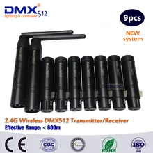 DHL COLORNIE 9 шт. DMX контроллер Xlr 3-контактный Dmx 512 беспроводной DMX приемник 2,4 г Dfi светодиодное освещение светодиодный беспроводной Dmx
