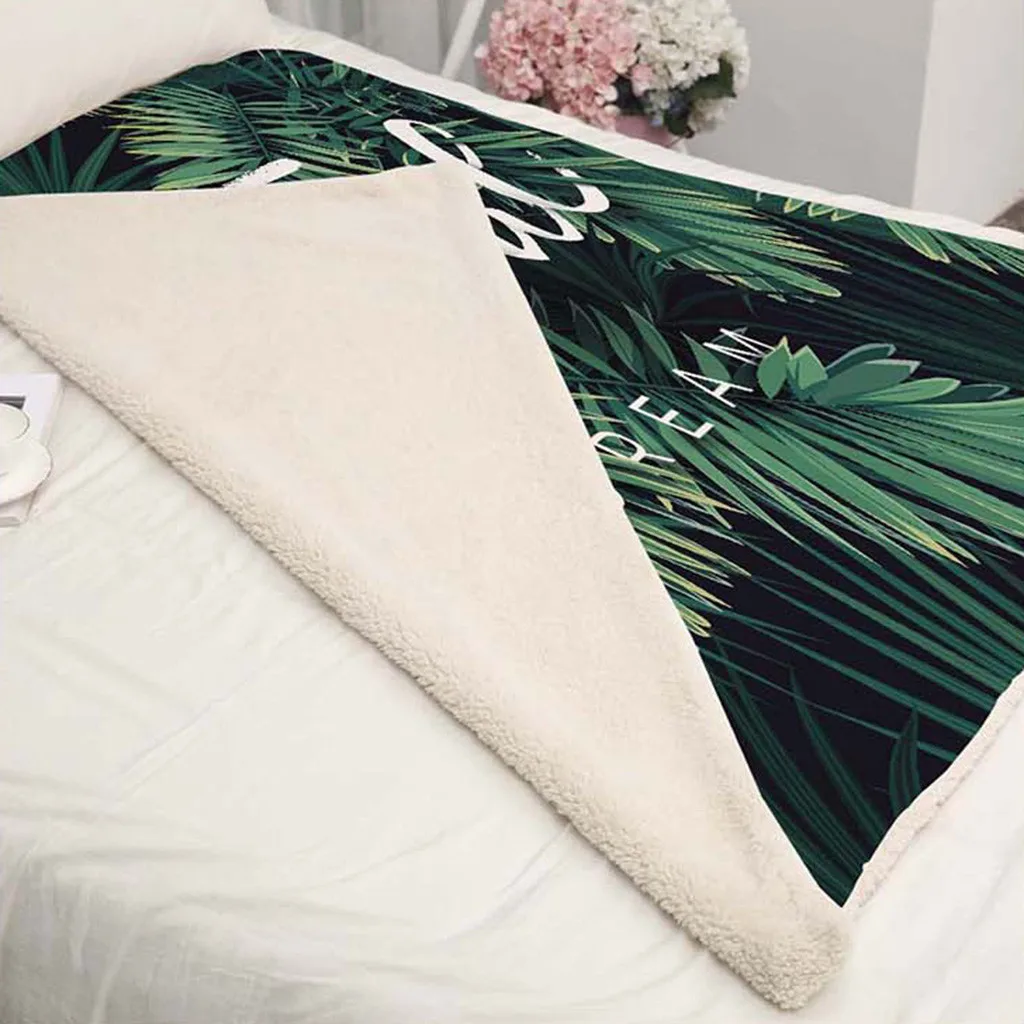 Новое 3D цифровое печатное зеленое растительное одеяло внутренний кондиционер гобелен покрывало одеяло сверхтонкое волокно