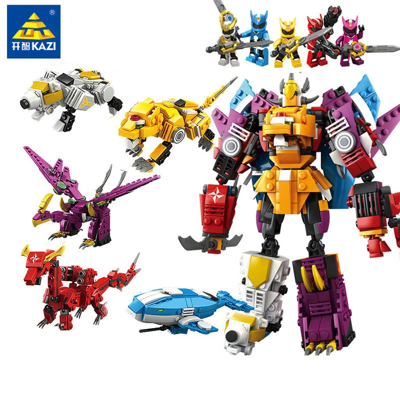 

KAZI 8069 Children's Building Blocks Deformation Animal Combination 5 In 1 Assembled Model Bricks for Children Gift Legoings