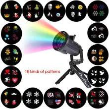 16 шт. RF беспроводной пульт дистанционного управления Светодиодный проекционный фонарь разноцветный фонарь декоративные светильники для Хэллоуина Рождество праздник