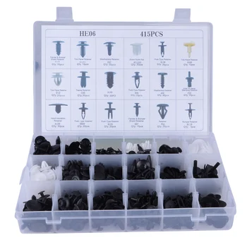 

Dewtreetali 18 Sizes 415pcs Car Bumper Fender Fixed Clamp Retainer Car Syling Car Door Panel Trim Fasterner Clip Mixed for Ford