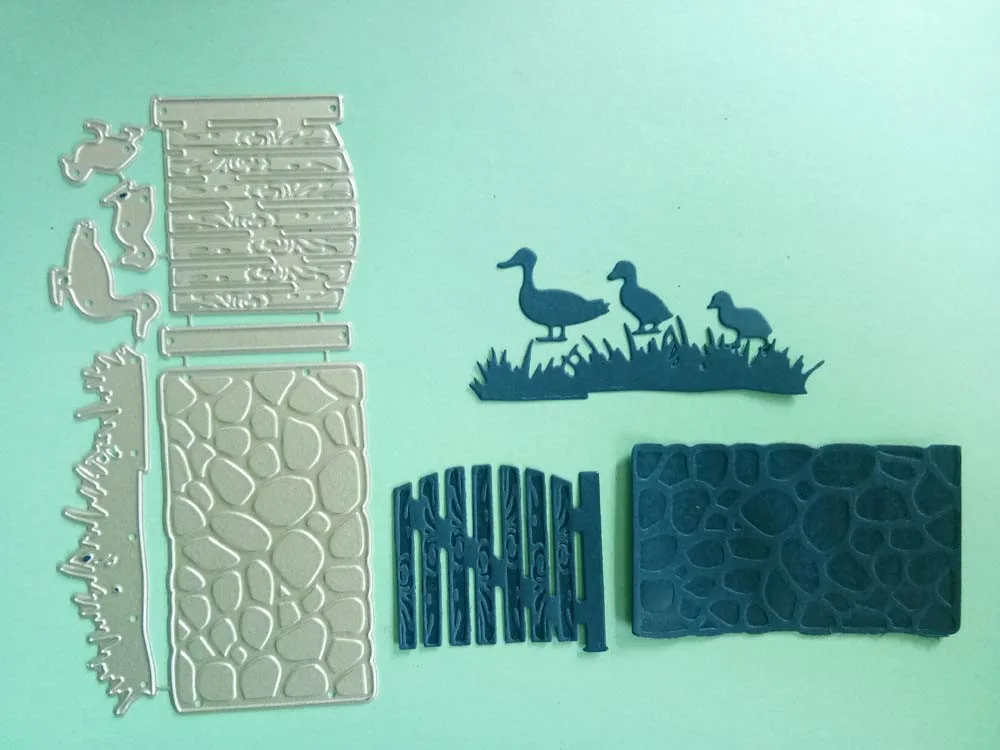  Fence Stone Wall Duck Metal Cutting Dies Scrapbooking Album Photo Embossing Crafts Paper Cards Enve - 32987360506
