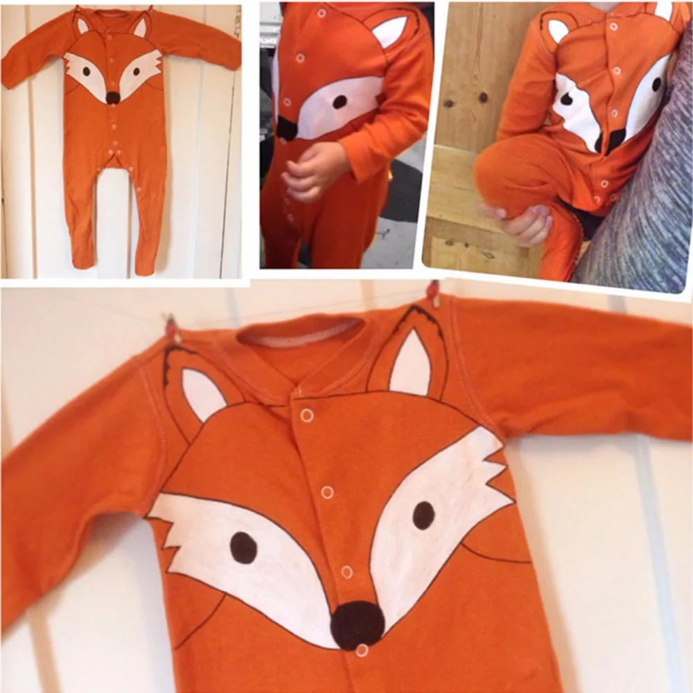 Dibujos Animados lindo bebé recién nacido Niño traje zorro ropa del mono del mameluco del algodón manga larga Bebes traje 0-24 M Dibujos Animados lindo bebé recién nacido Niño traje zorro ropa del mono del mameluco del algodón manga larga Bebes traje 0-24 M