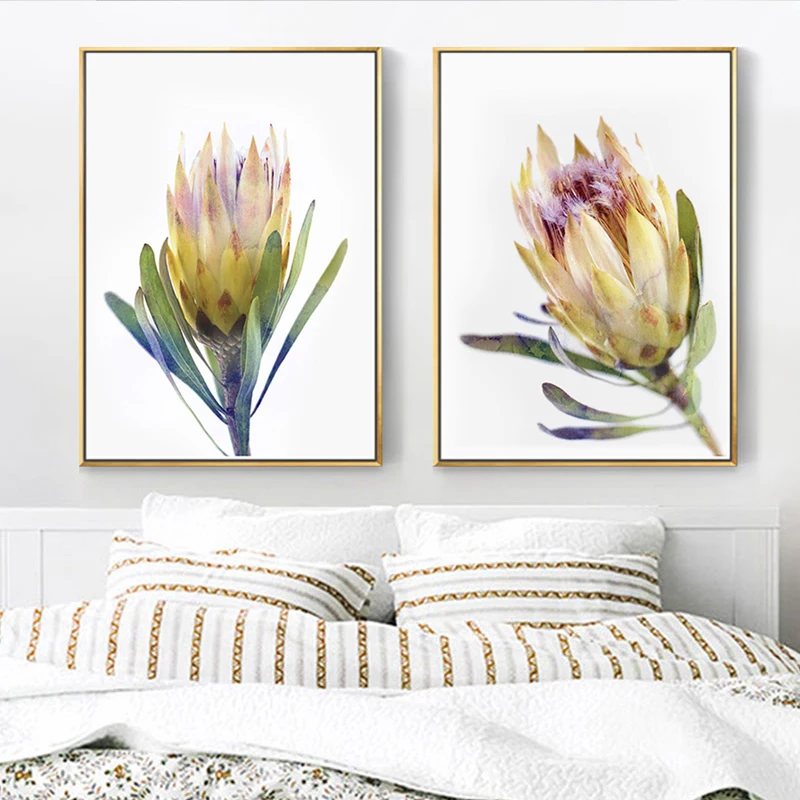 

Australian Romantic Flowers Poster Yellow Flower Canvas Painting Wall Art Flora HD Posters and Prints Pictures for Lving Room