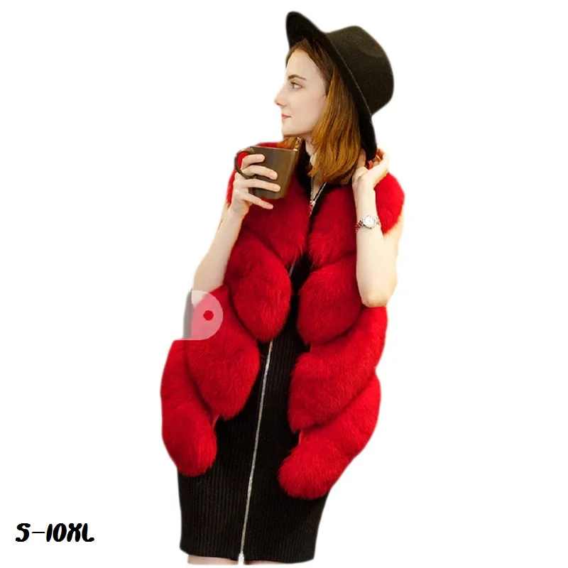 

High quality high price fur coat luxury vest ladies winter warm jacket coat sheath wind trend ladies jacket vest room cloak 10XL