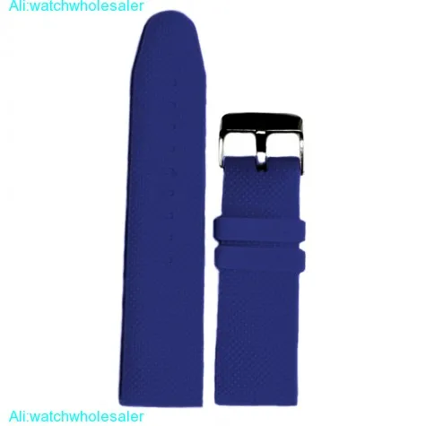 26mm Navy Blue Color Silicone Jelly Rubber Men Boy Watch Band Straps WB1063E26JB