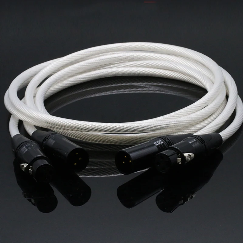 

Audiocrast A27 Hifi XLR Cable Hi-end pure silver Plated 5N OCC cable Hifi 2 XLR Male to 2 XLR Female Cable Balance line
