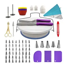 Пластиковая круглая подставка для торта вращающийся стол для украшения торта поворотный стол противоскользящая поверхность для торта поворотный стол набор инструментов DIY