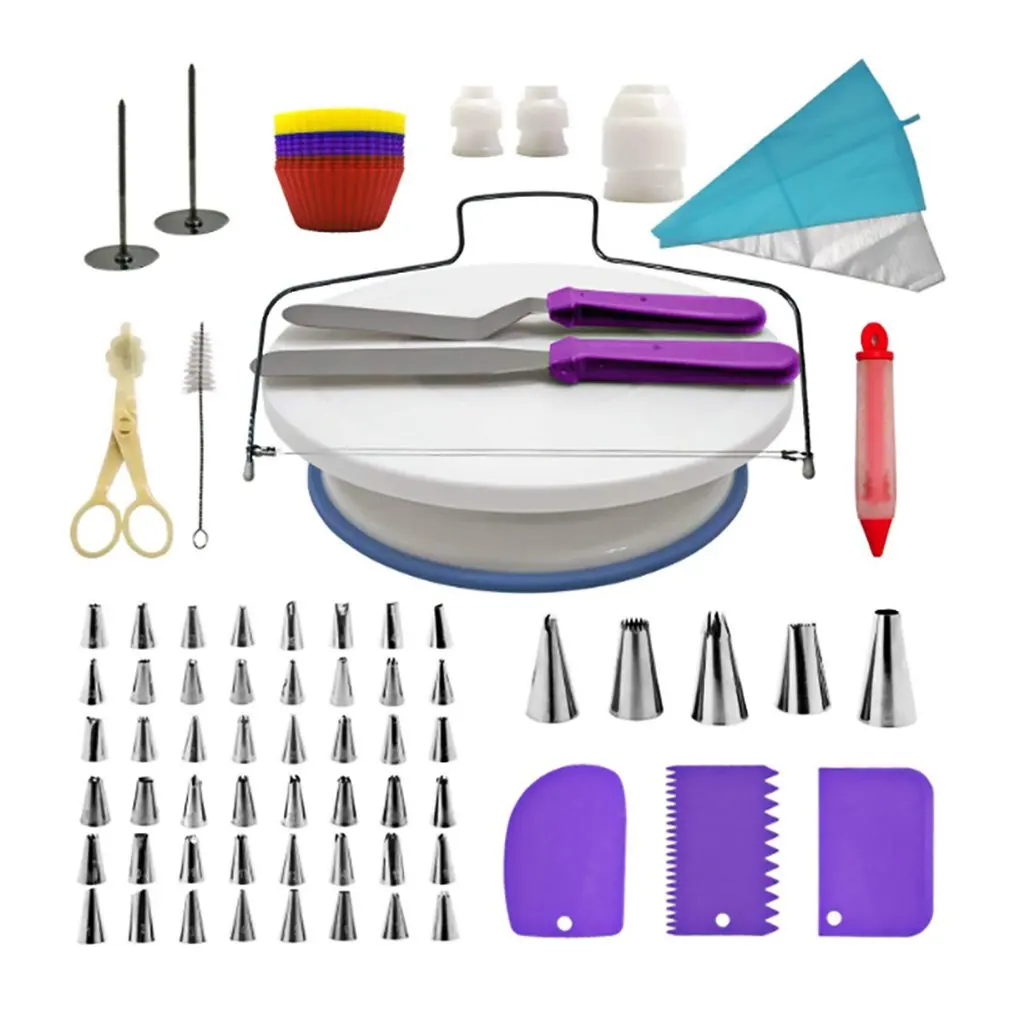 

Plastic Round Cake Stand Turntable Rotating Cake Decorating Turntable Anti-skid Surface Cake Rotary Table DIY Tools Set