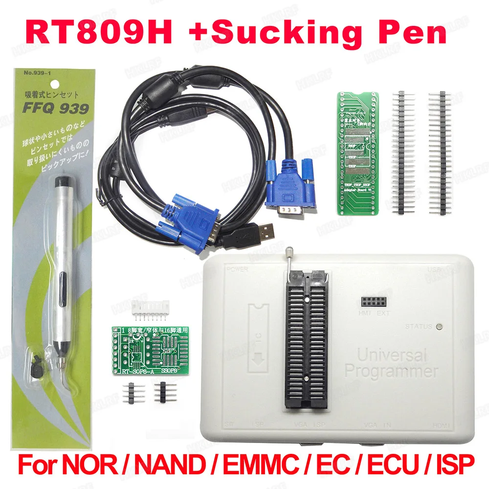 

Universal RT809H EMMC-Nand FLASH Programmer+ Sucking Pen better than RT809F/TL866CS/TL866A /NAND Free Free Shipping