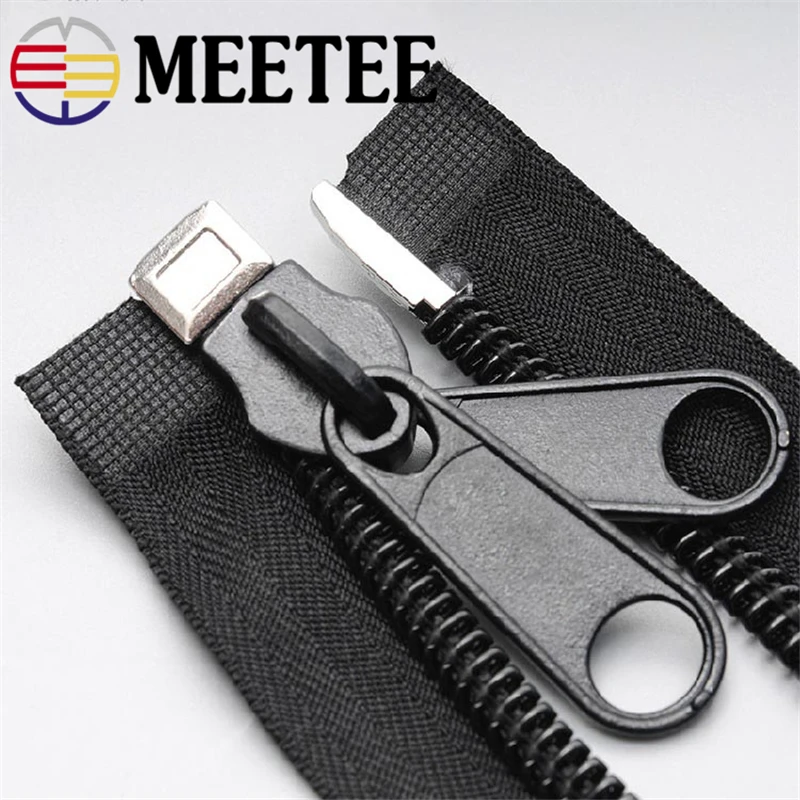 

Meetee 10# Plastic Nylon Zippers Black Open End Long Zip for Outdoor Tent Zipper DIY Tailor Sewing Craft Bag Clothes Accessories