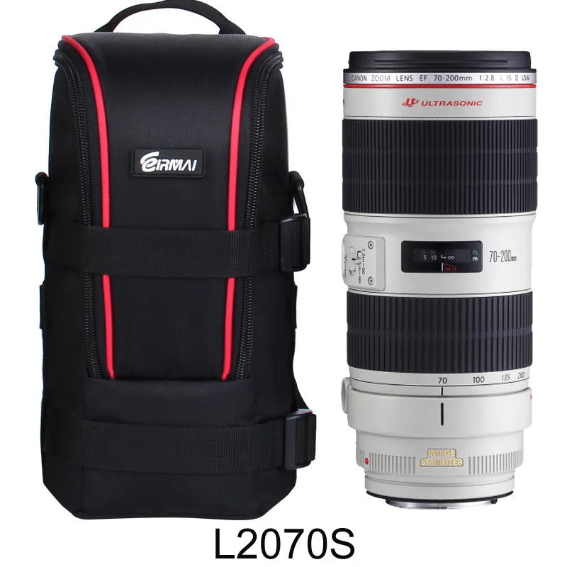 Фото регулируемый ремень DSLR мягкий камера поясной ремень держатель ж/нейлон функциональный Мягкий объектив сумка чехол для Canon Nikon - Цвет: L2070S Pouch Only