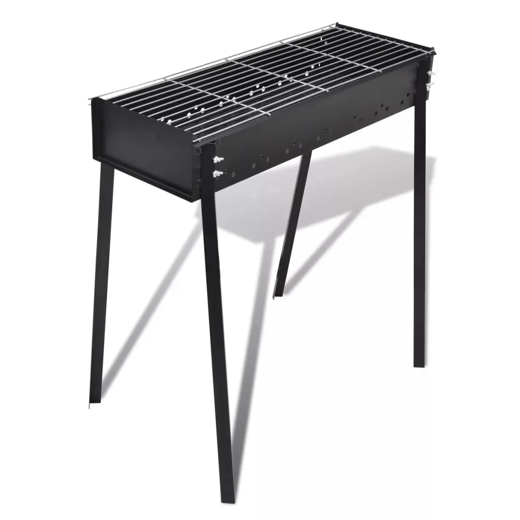 

VidaXL Steel Outdoor Stove Classical Charcoal Barbecue Stand Grilling Baking Smoking Barbecue Square Camping Hiking Stove